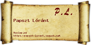 Papszt Lóránt névjegykártya
