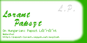 lorant papszt business card